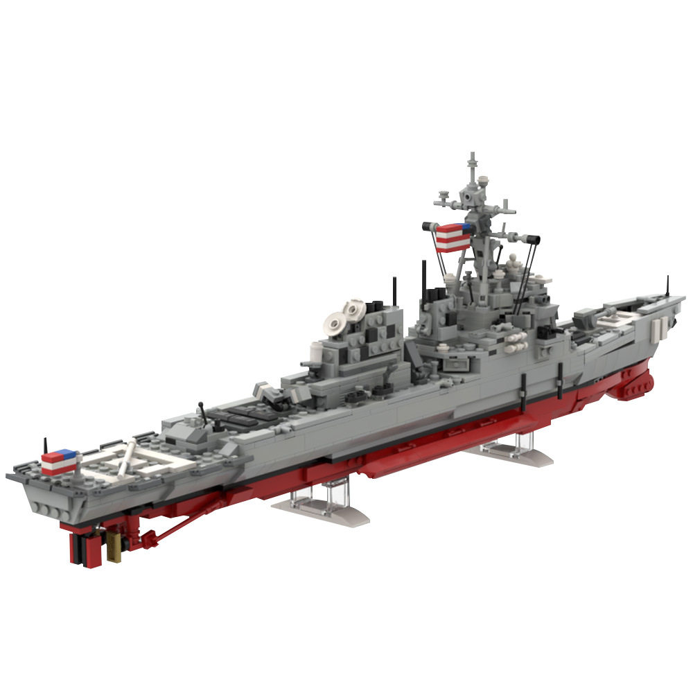 【高砖零件】美国DDG-51阿利伯克级驱逐舰MOC-205398拼装积木玩具