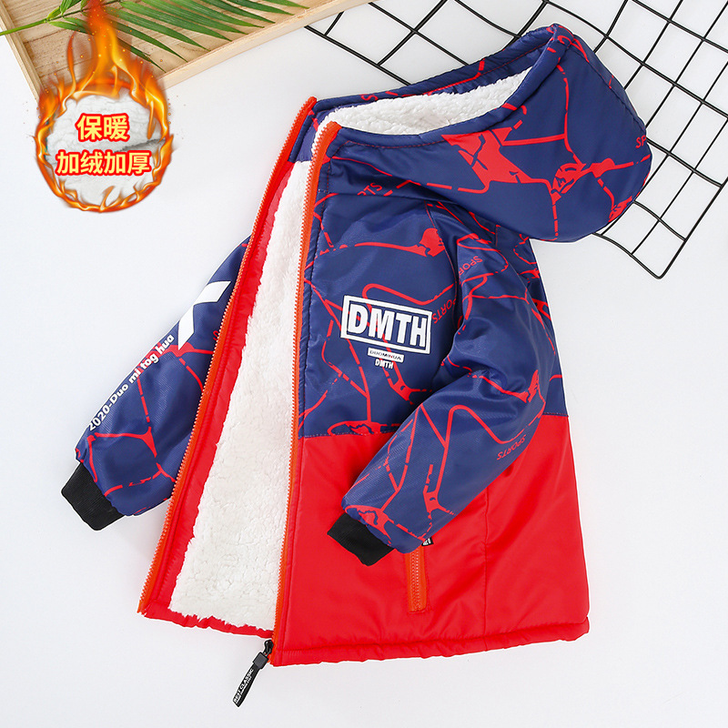 儿童装童冲锋衣2025新款洋气秋冬款加绒加厚外套派克服3-15岁潮男