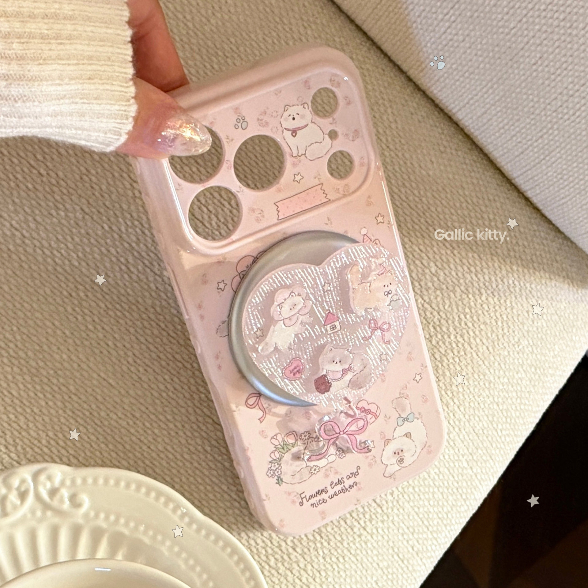 立体猫咪磁吸支架几何iPhone17