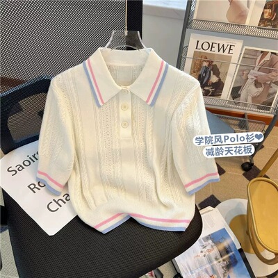 学院涤纶甜美短袖修身型