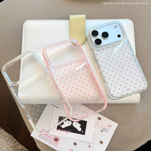 AceCase简约ins风纯色波点iphone16苹果17promax适用15手机壳14小众13透色12防摔11
