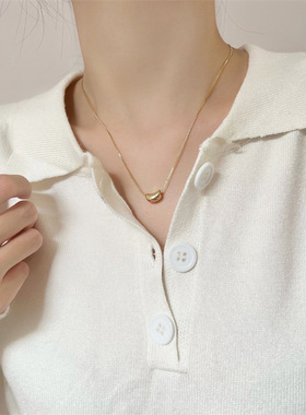设计感金属豆豆项链女锁骨链轻奢小众时尚气质简约百搭卫衣链配饰