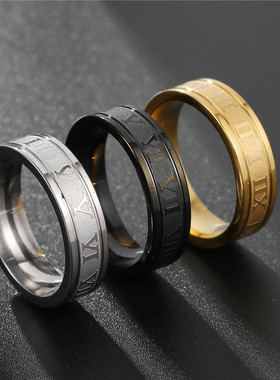 European and American hip-hop punk ring couple ring跨境戒指