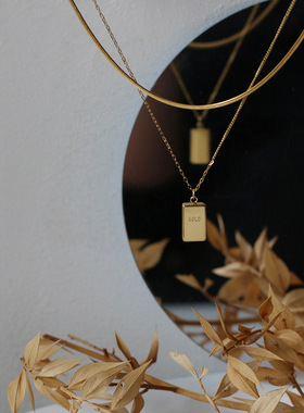 秋冬新款金色蛇骨链双层锁骨链