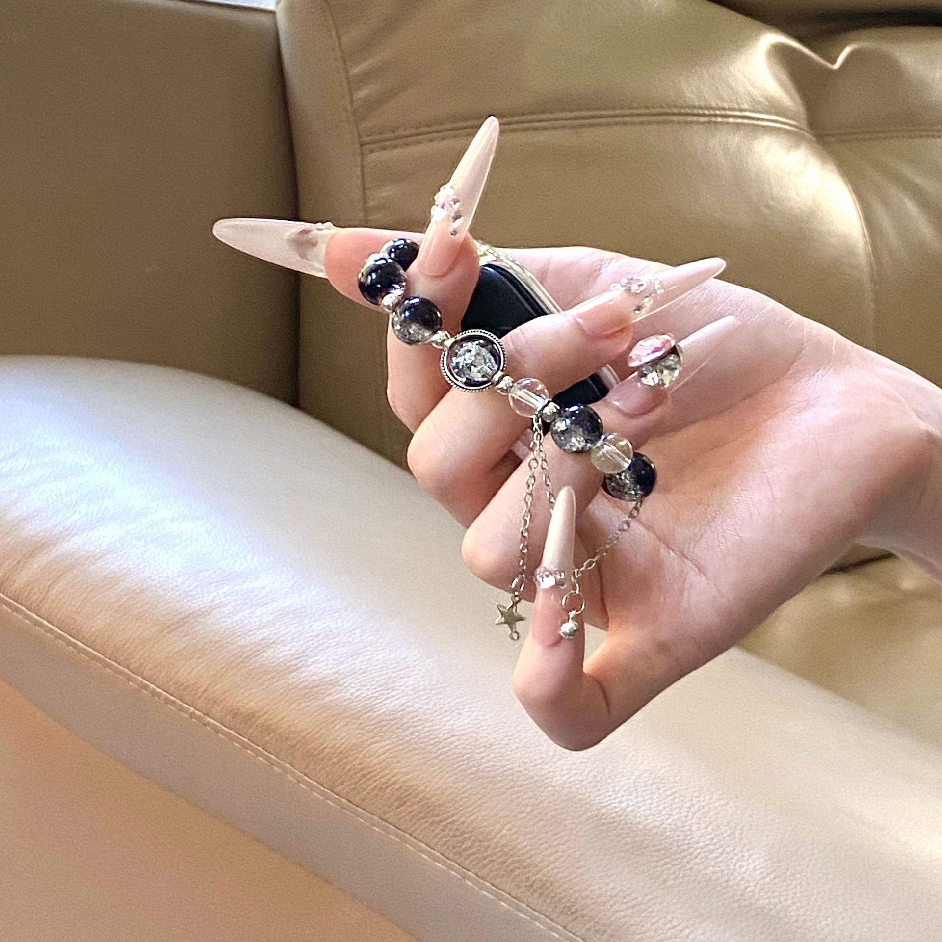 适用小米手环8/9NFC7654表带陶瓷版级蝴蝶钻裂纹弹力小米9表带