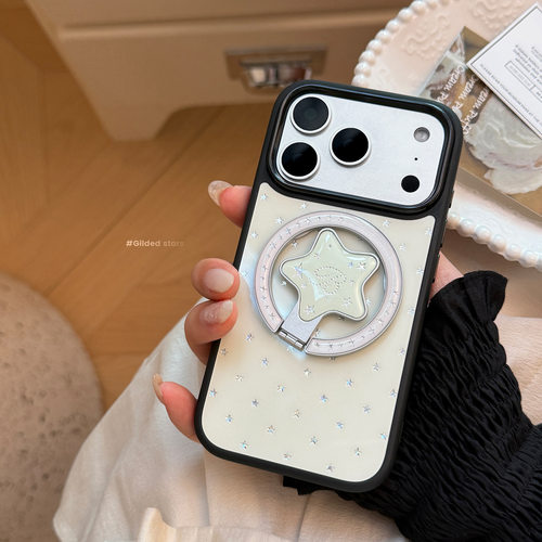 AceCase夏日青提星星磁吸支架苹果17promax手机壳适用iphone16鎏金15清新14韩式13简约12