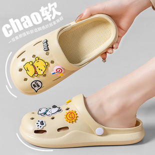 女款 洞洞鞋 外穿防滑软底海边沙滩包头凉拖鞋 女夏季 夏天 2024新款