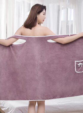 珊瑚绒浴裙吸水加厚浴袍成人女cotton bath towel washcloth home
