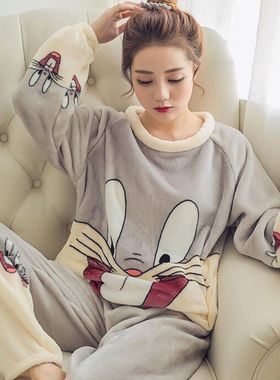 2022 winter ladies warm pajamas women pyjamas nightwear girl