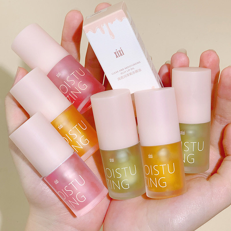 xixi清透润泽果冻唇油质地轻薄滋润保湿胖墩护唇叠涂水光唇釉便携
