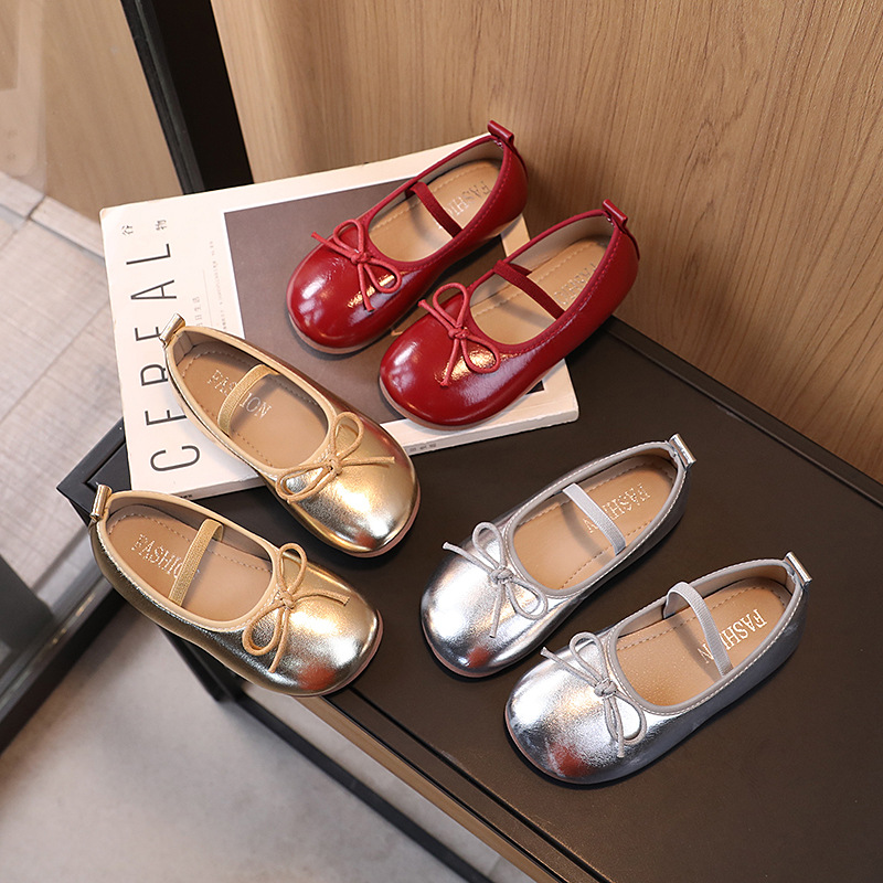 Girls' Flat Bow Ballet Shoes ,Mary Jane Pumps for Kids女童鞋