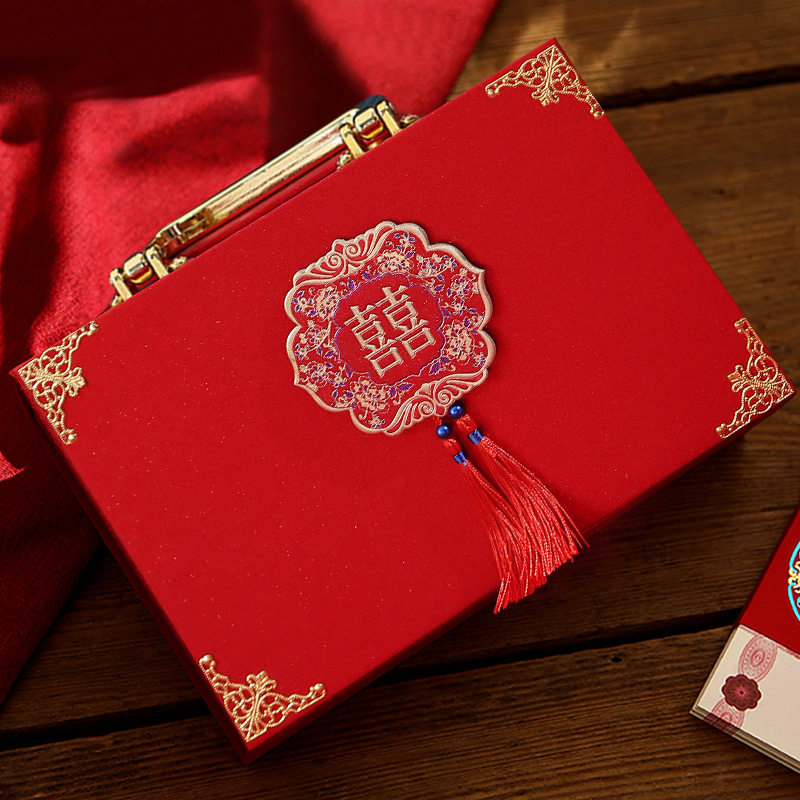 彩礼钱盒子现金礼盒结婚礼金箱订婚三金彩礼首饰盒结婚用品聘金言