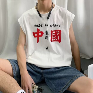 篮球运动背心无袖 连帽宽松潮牌潮流健身跑步训练夏 T恤坎肩砍袖