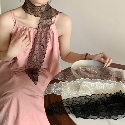 长条丝巾刺绣高级女夏季