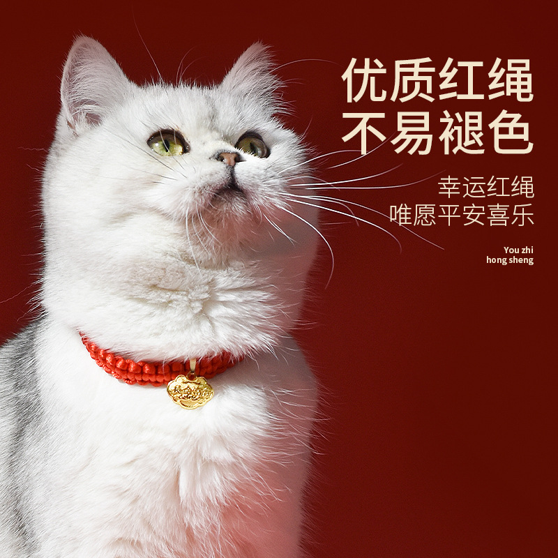 猫咪长命锁新年围脖项圈狗脖铃铛