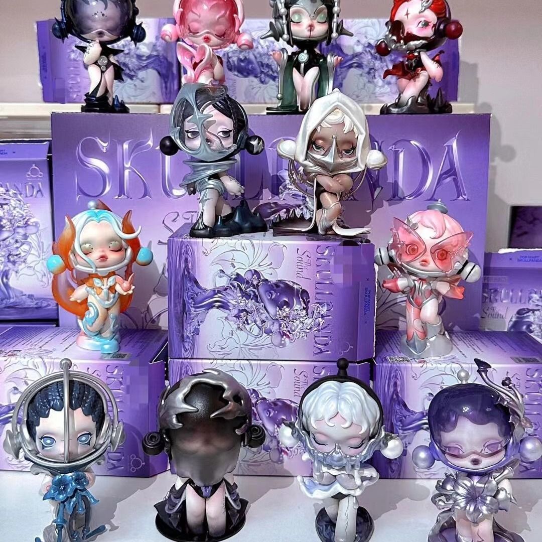祖国版泡泡玛特SKULLPANDA声音系列盲盒潮流可爱摆件送礼物潮玩具