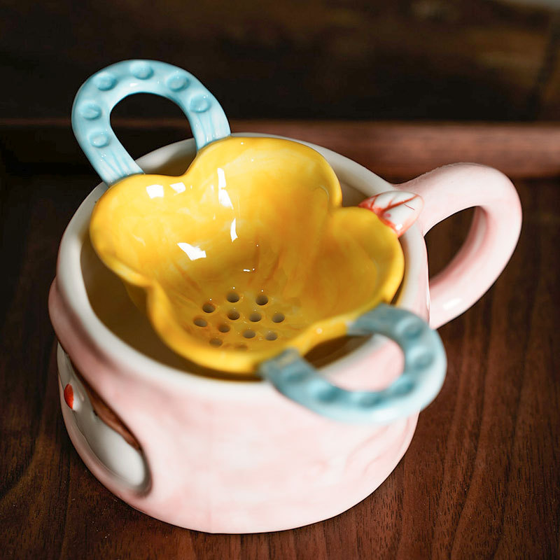 陶瓷花朵茶漏茶滤器茶道配件