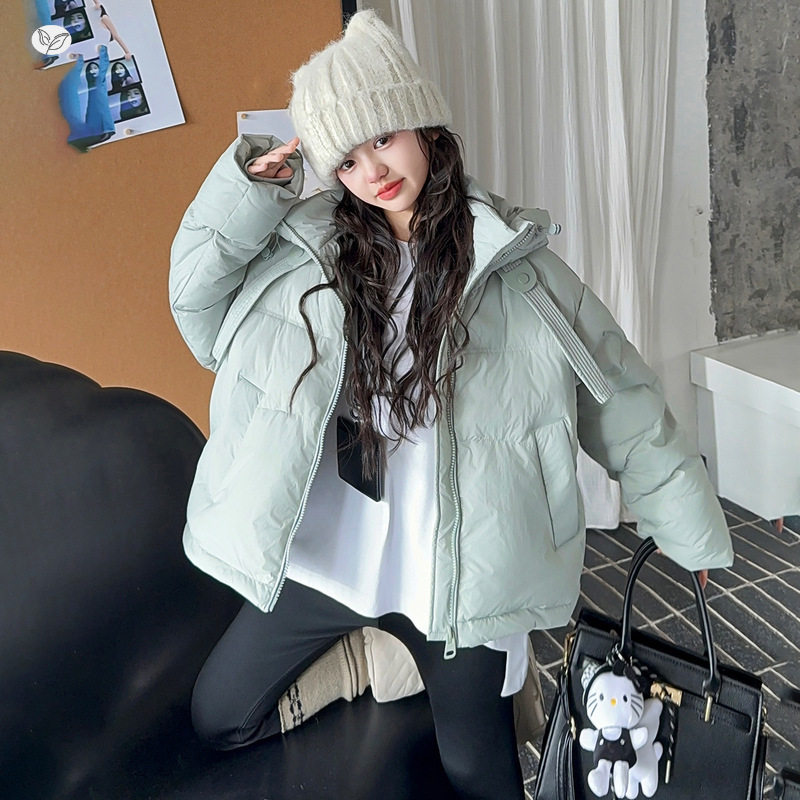 女童2025年冬季新款连帽棉服女大童户外加绒加厚保暖工装派克服潮，童装棉衣，祺儿童装