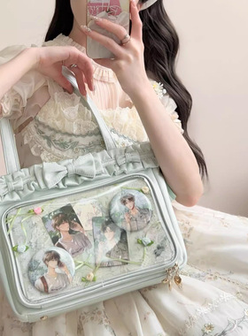 原创新款蝴蝶结托特包女日常百搭斜挎单肩手拎包包二次元吧唧痛包