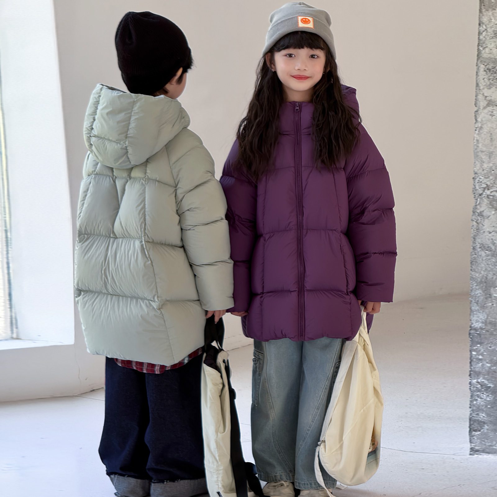 儿童中长款加厚中长款羽绒服