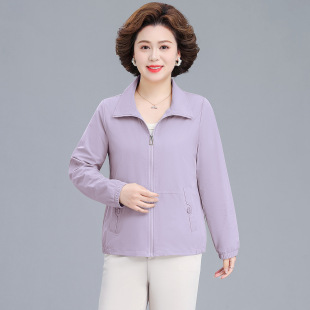 中年妈妈春装2026新款时尚薄款风衣外套中老年女装50岁短款防晒衣