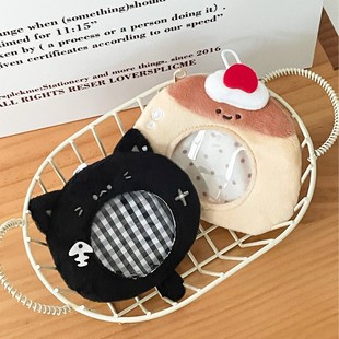 大杂烩吧唧卡套毛绒动漫卡通徽章收纳保护套清新迷你钥匙扣小挂包