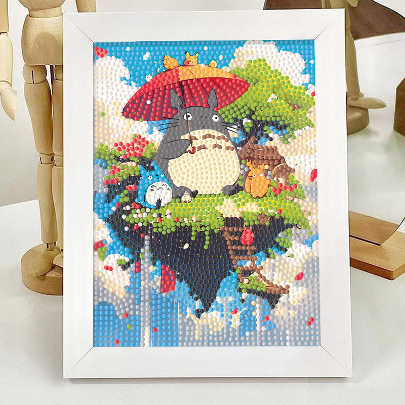 机器猫钻石贴画儿童手工diy材料包猫咪熊猫卡通叮当猫点钻画