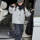 女童夹棉外套2025年秋冬新款中大童纯色休闲短款棉服外出保暖棉衣，童装外套，祺儿童装