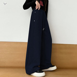 女童2025冬季新款休闲加绒加厚针织卫裤女大童户外保暖阔腿休闲裤，童装裤子，祺儿童装