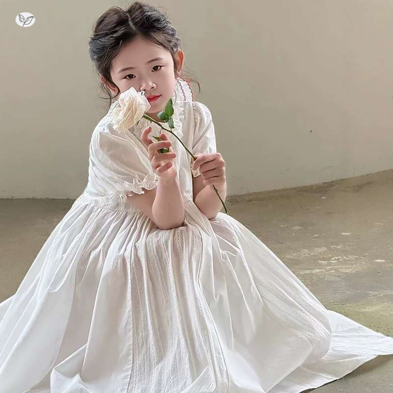 女童连衣裙2025新款夏季儿童甜美级洋气公主裙大童夏天时髦裙子，童装连衣裙，祺儿童装