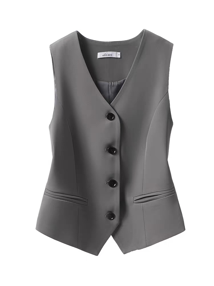 西装马甲女款背心2025春装新款上衣修身无袖坎肩短款气质叠穿马夹