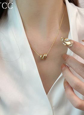 金色多层波浪形项链女ins冷淡风简约设计锁骨链小众气质颈链配饰