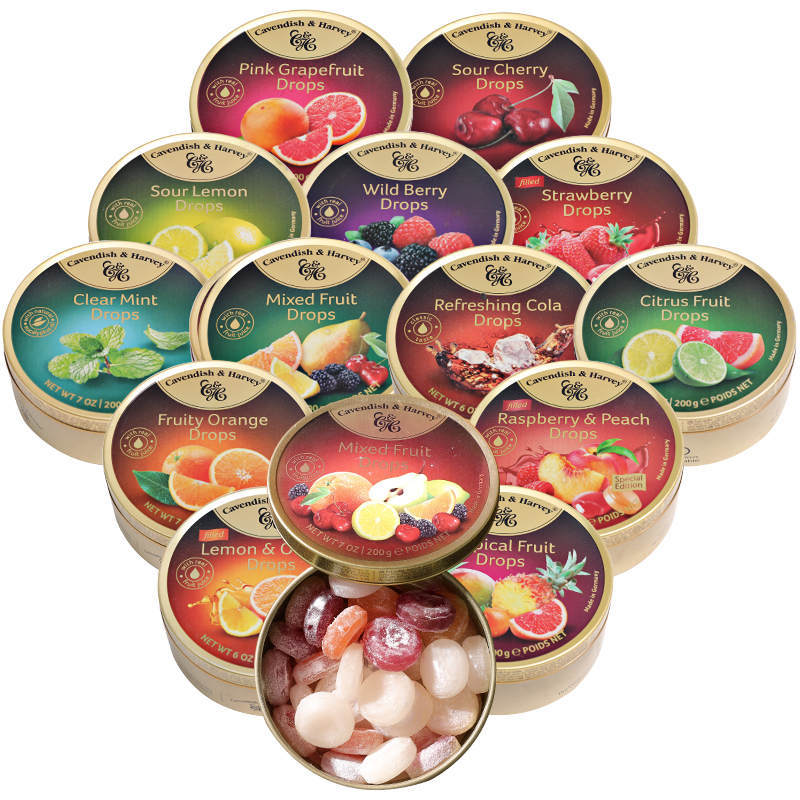 德国进口嘉云混合水果糖网红颜值夹心硬糖果儿童喜糖铁盒装