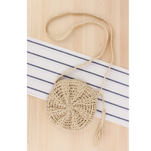 New Minimalist Round Tassel Paper Rope Woven Bag Daily Casua
