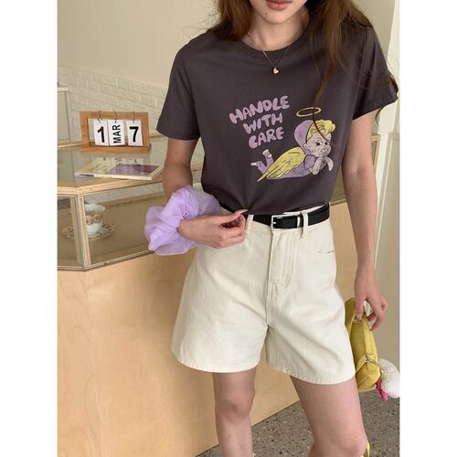设计师棉卡通短袖印花