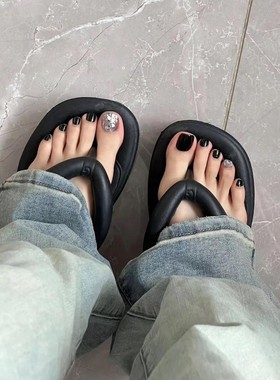 黑色脚趾甲油夏季显白不可剥指甲油持久不掉色防水速干无毒亮闪闪