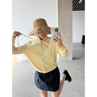 春夏百搭慵懒帽衫 柔软垂坠抽绳连帽针织开衫 上衣WQ212 王专辑