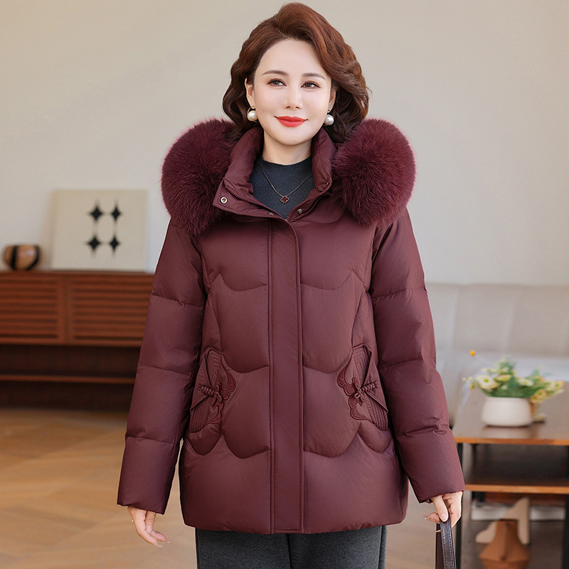 妈妈装外套2025时尚聚酯纤维