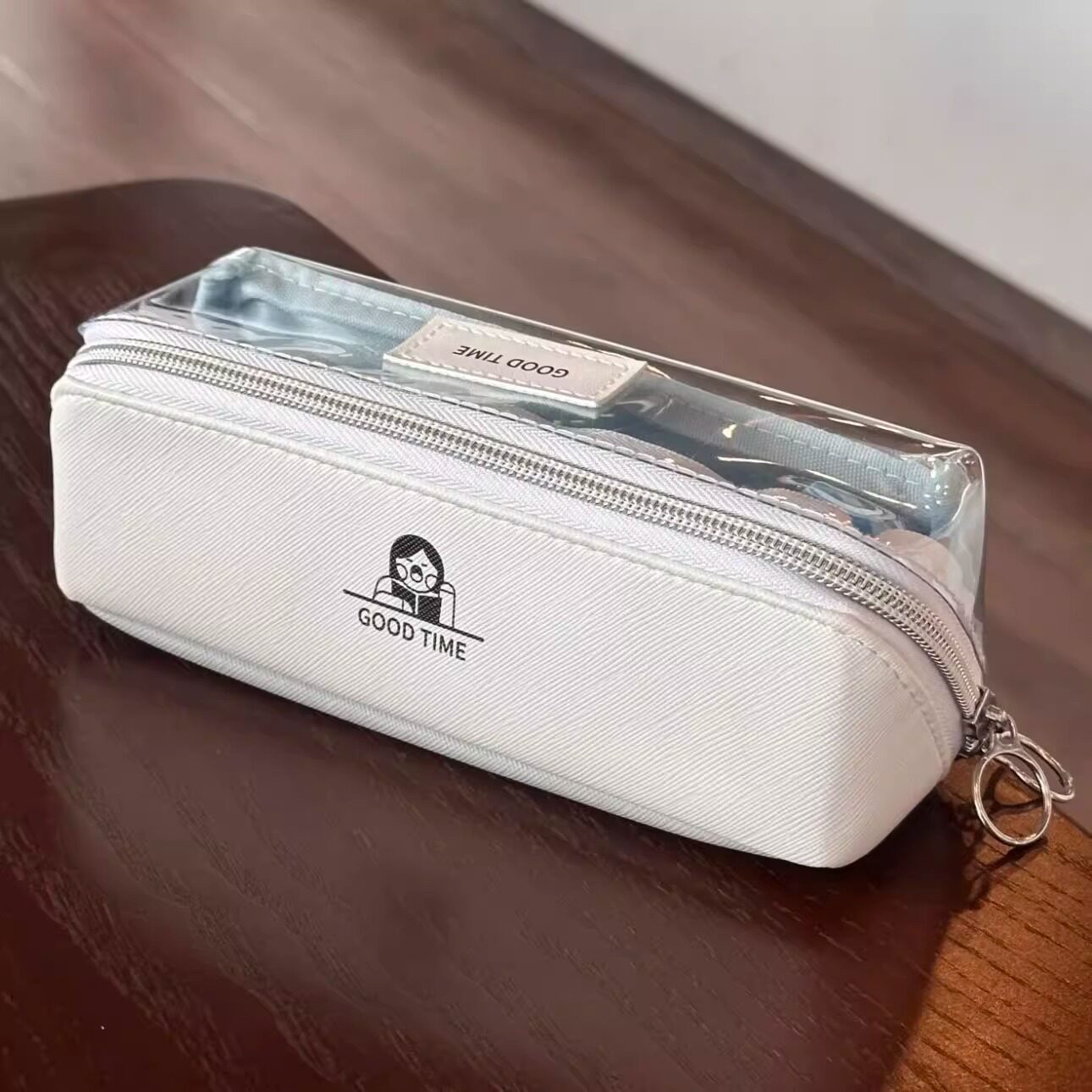 日系痛包笔袋轻奢小众极简风耐脏初高中生双层文艺清新简约精致