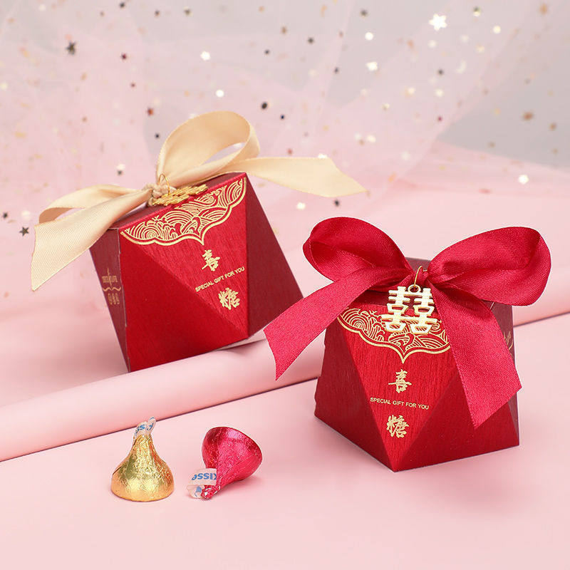 直供结婚 婚礼糖新款红色结婚喜糖子is风森系中礼装纸