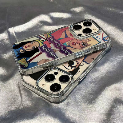 动漫女孩金属相框透明苹果iPhone