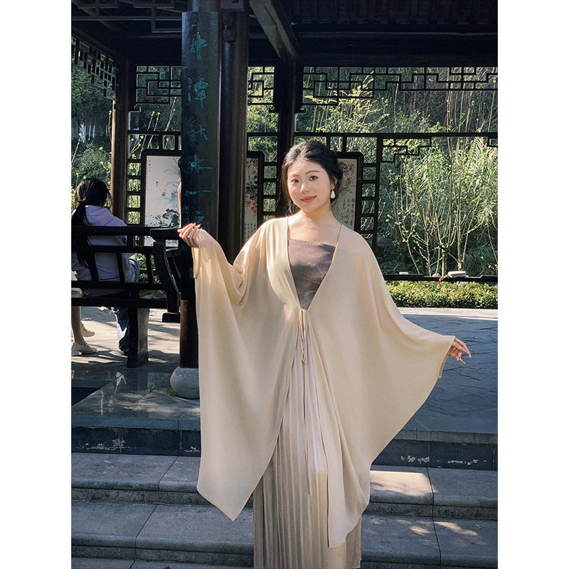 气质雪纺防晒衣2026女夏季新款配裙子外搭披肩薄纱开衫大码套装潮