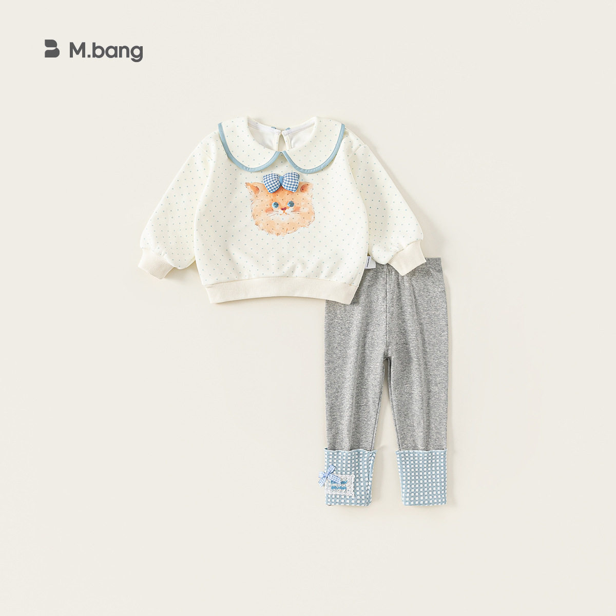 邦选童装女童套装春季翻领波点卫衣拼接打底裤儿童两件套卫衣套装,童装/婴儿装/亲子装,套装,淘宝优惠券,粉丝福利购,淘宝优惠卷