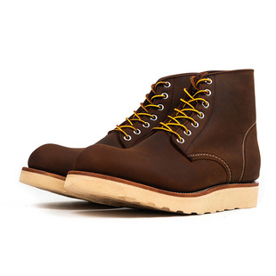 阿美咔叽9111固特异工装鞋复古圆头机车靴高帮马丁靴男真皮短靴子