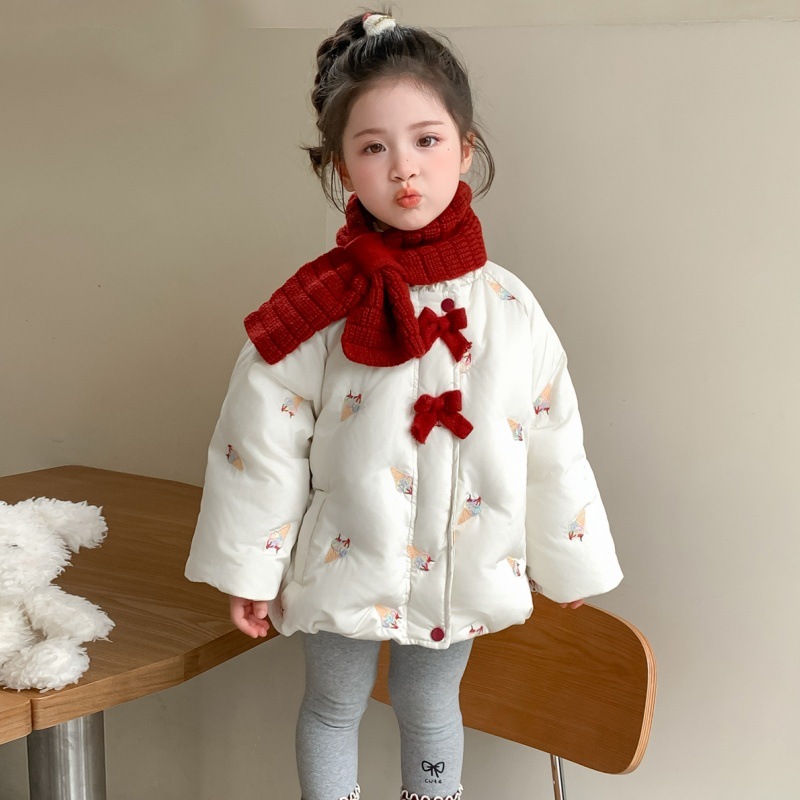 女童羽绒服冬装2025新款儿童洋气白鸭绒保暖外套女孩冬季加厚上衣，童装羽绒服，祺妙童装