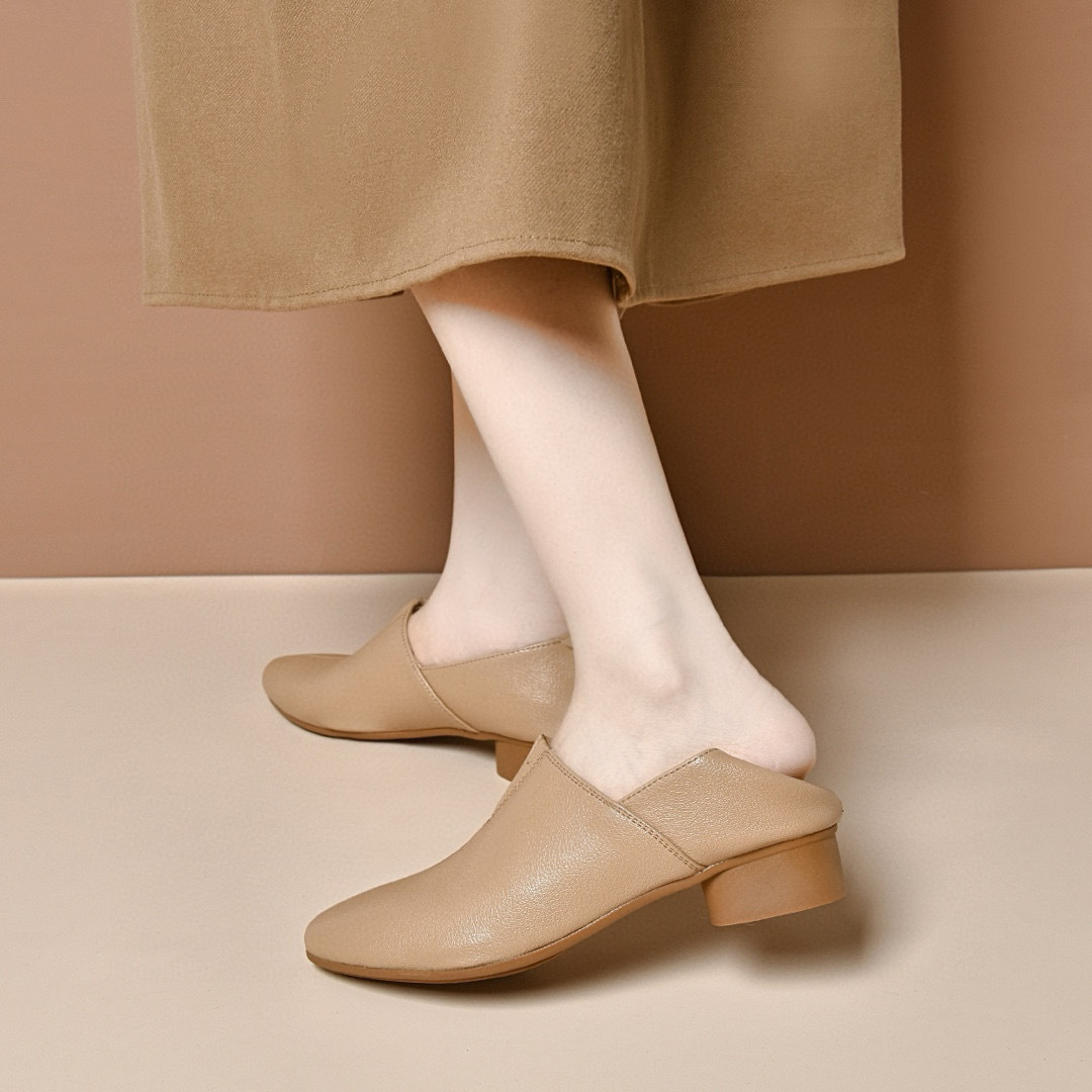 小码34码尖头乐福鞋女秋简约气质软面低跟舒适羊皮平底鞋百搭舒服