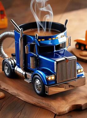 跨境新品桌面汽车摆件级感小众卡车杯子创意客厅装饰树脂工艺品