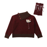 女小童毛衣2025新款儿童秋冬季不规则针织衫女洋气打底衫上衣P74，童装毛衣，祺妙童装