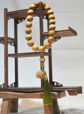 金丝楠木念珠手持文玩绿