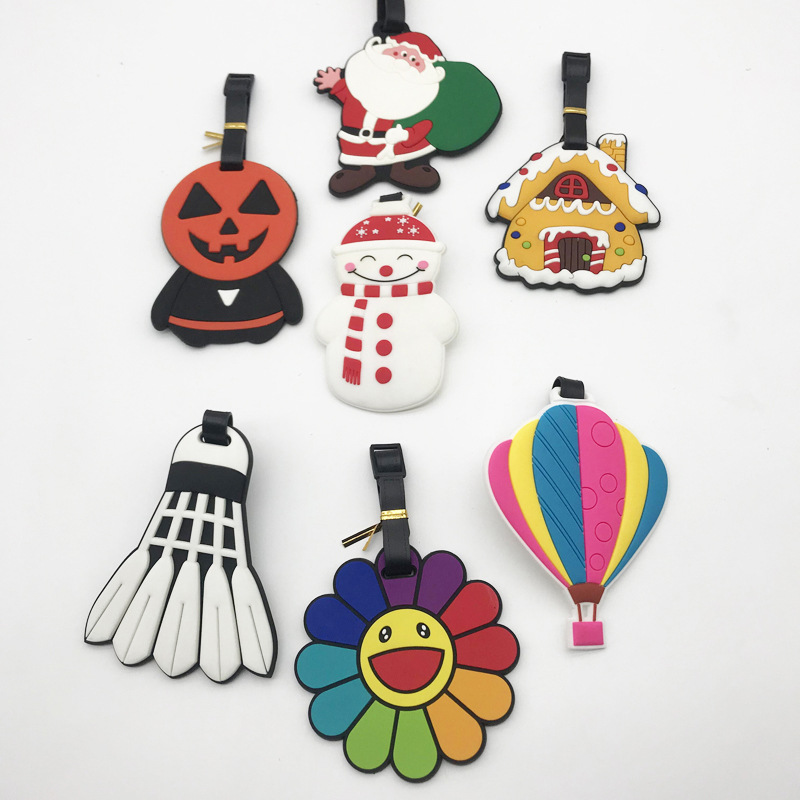 卡通行李牌登机PVC软胶箱包挂饰托运牌可爱创意防丢失铭牌飞机吊